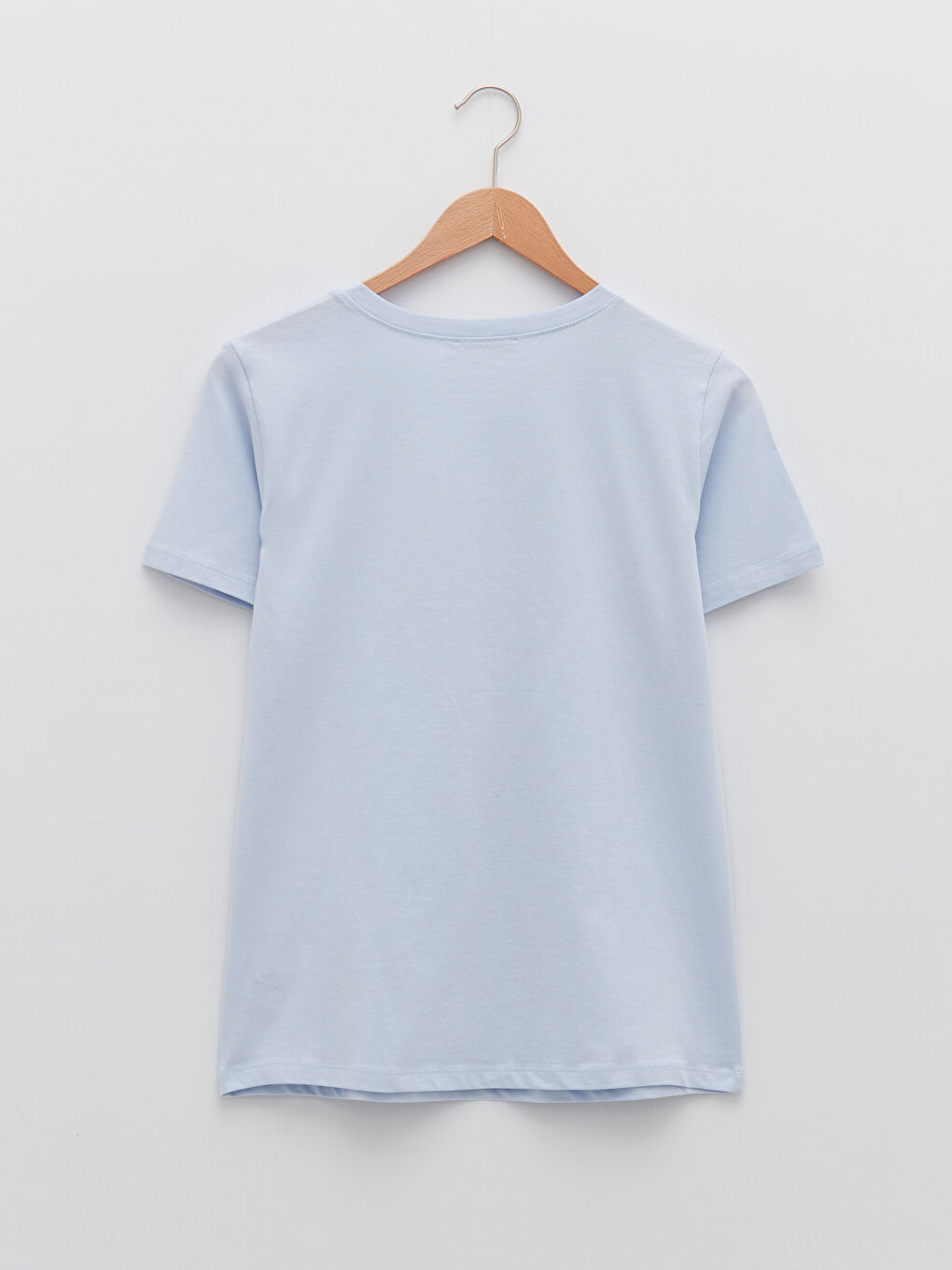 Mavi Bisiklet Yaka Baskılı Kısa Kollu Pamuklu Kadın Tişört-7