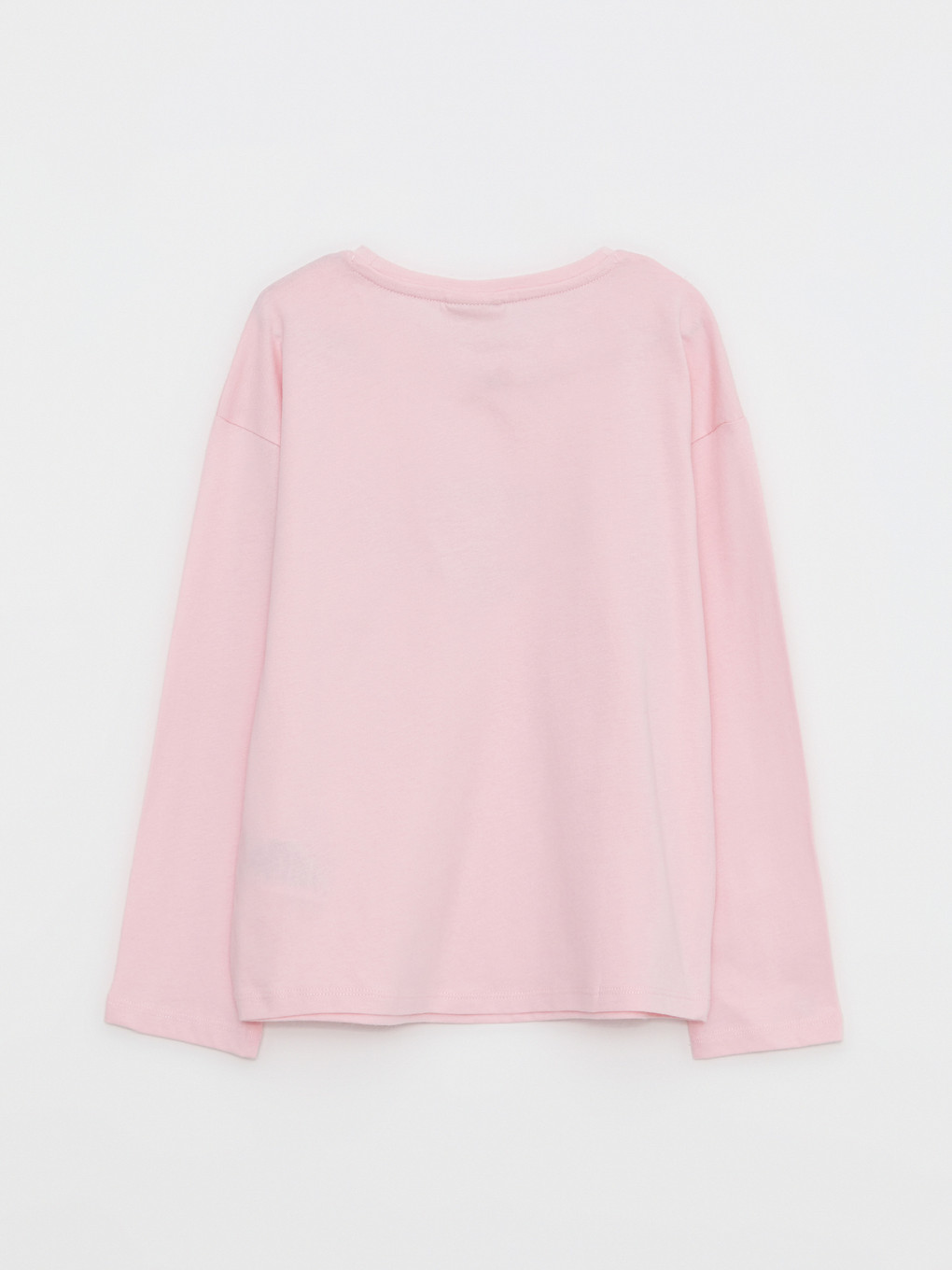 Crew Neck Printed Long Sleeve Cotton Girl T-shirt-1