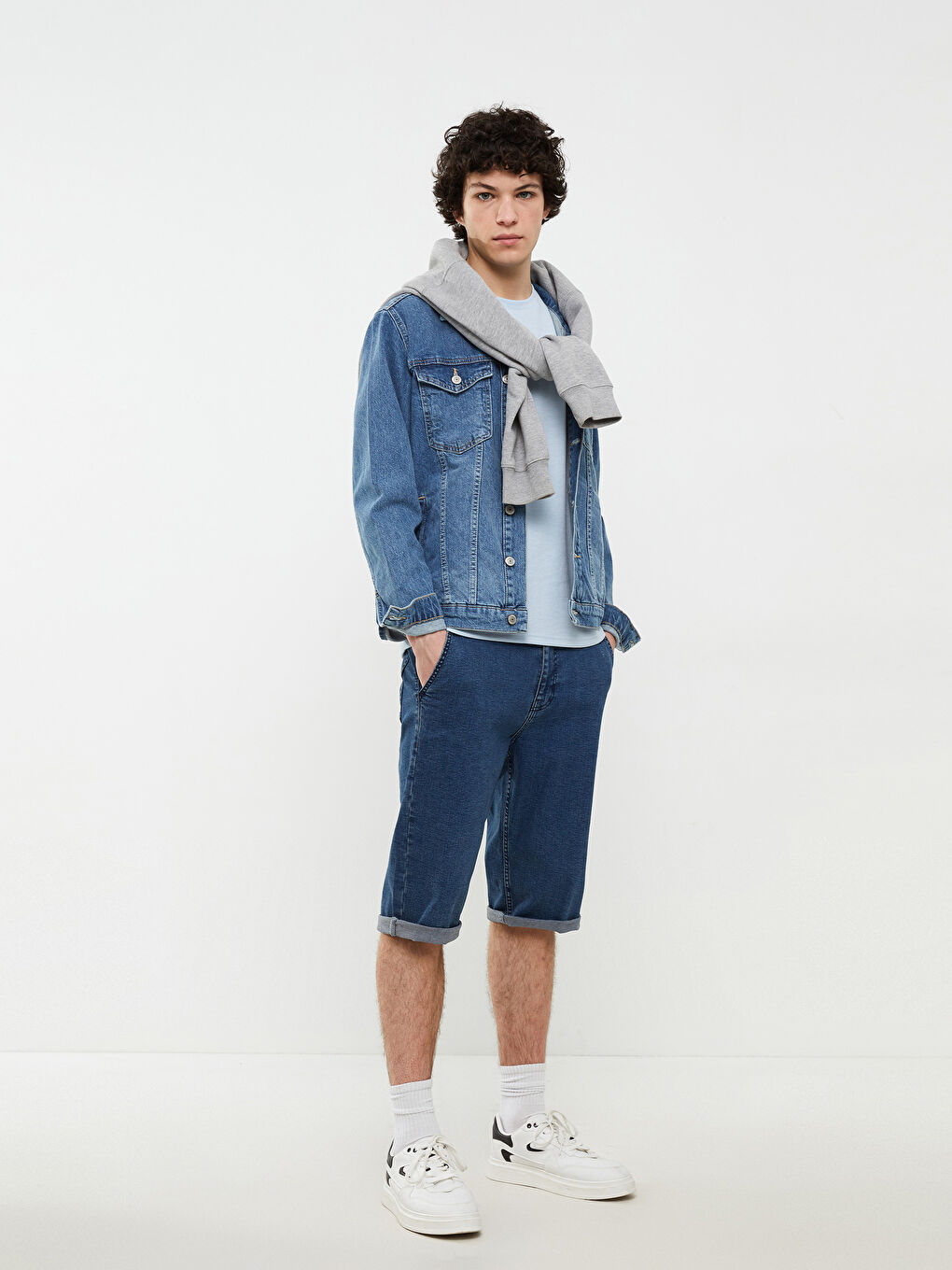 Šorts standardnog kroja za muškarce od teksasa-1