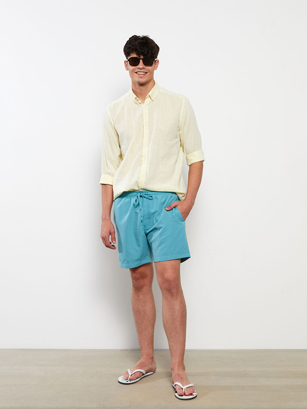 Turkuaz Kısa Boy Basic Erkek Deniz Şortu-2