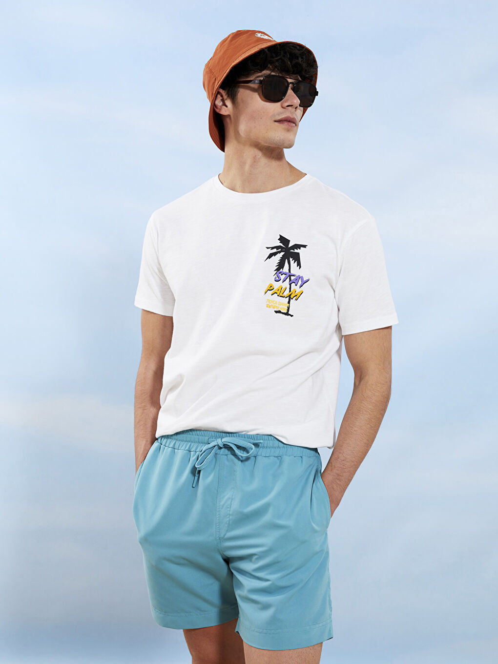 Turkuaz Kısa Boy Basic Erkek Deniz Şortu-1