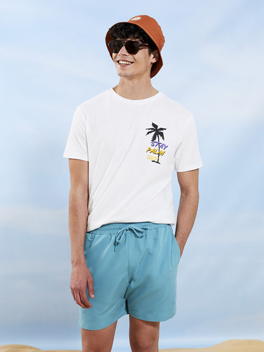 Turkuaz Kısa Boy Basic Erkek Deniz Şortu-5