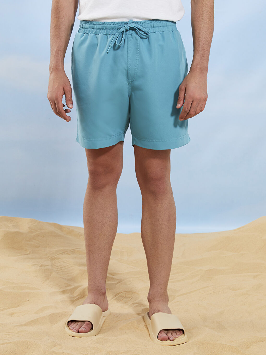 Turkuaz Kısa Boy Basic Erkek Deniz Şortu-7