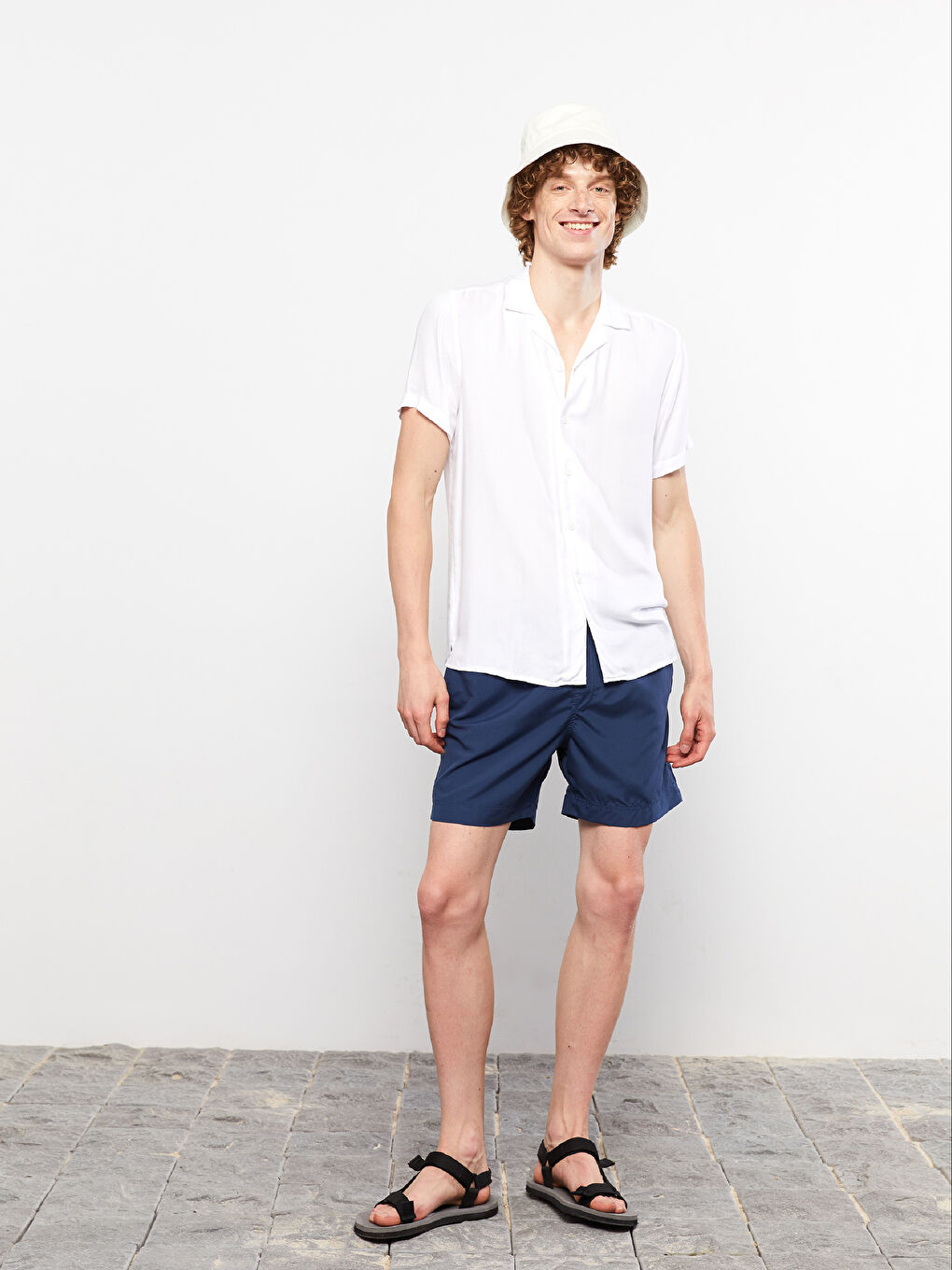 Lacivert Kısa Boy Basic Erkek Deniz Şortu