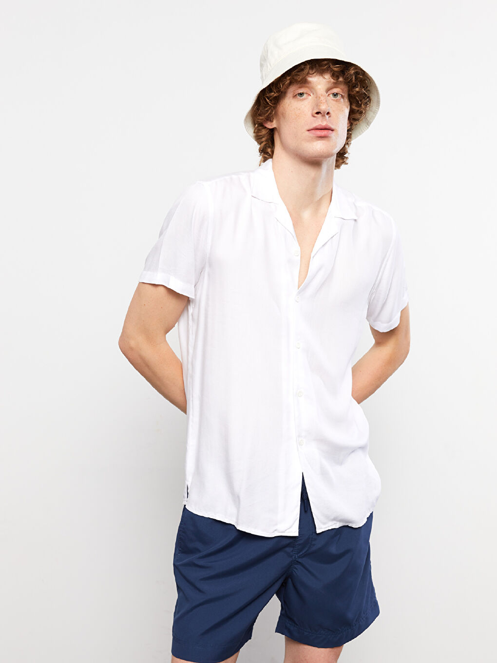 Lacivert Kısa Boy Basic Erkek Deniz Şortu-2