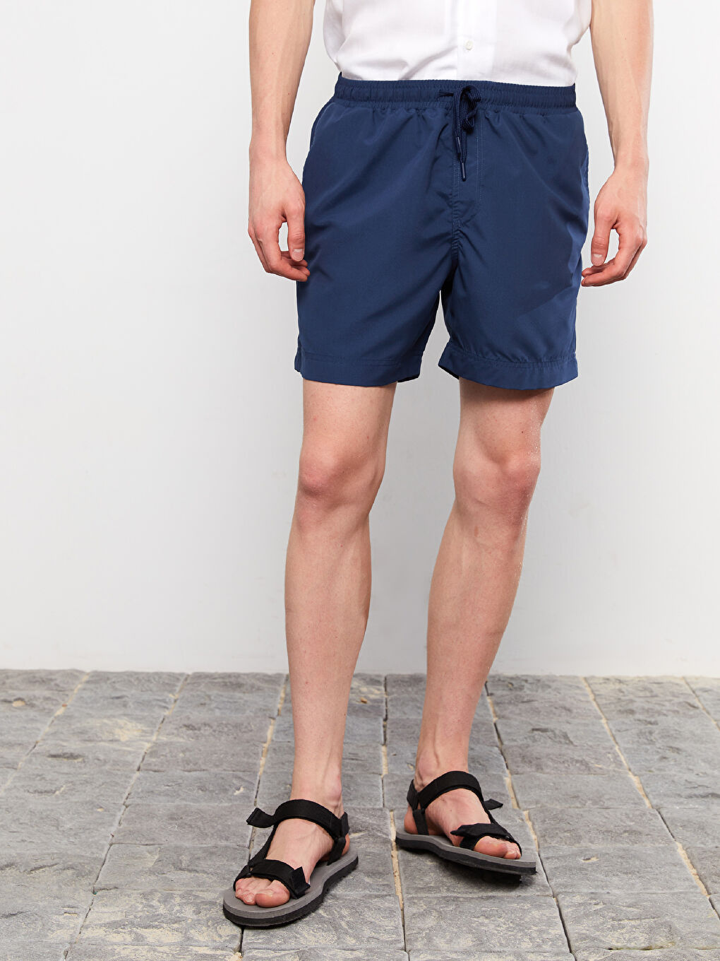 Lacivert Kısa Boy Basic Erkek Deniz Şortu-6