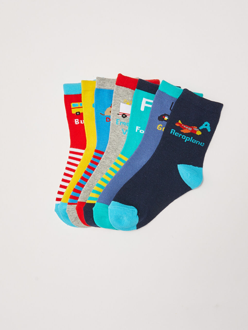 Patterned Boys' Ankle Socks 7 Pack