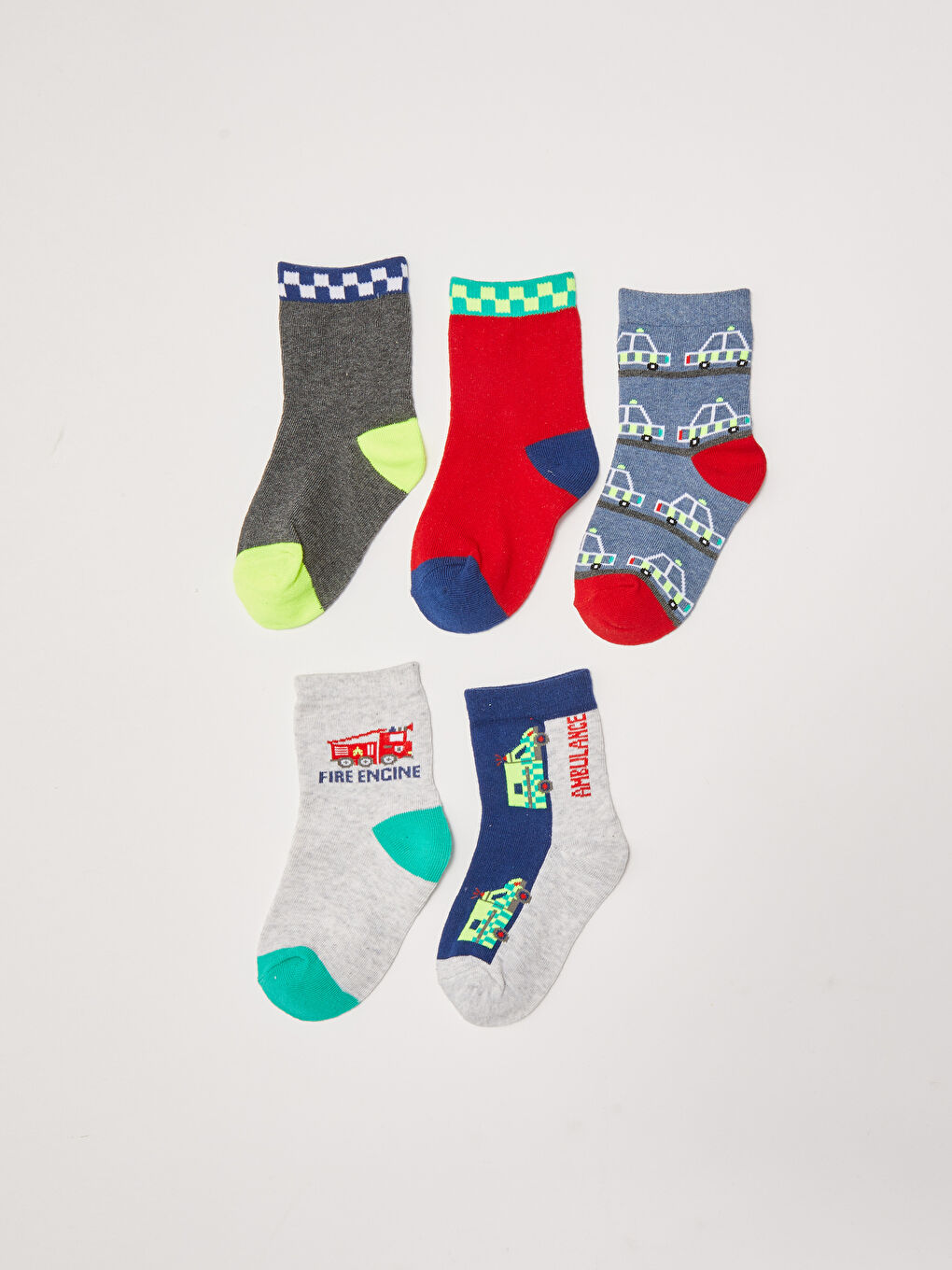 Patterned Boys' Ankle Socks 5 Pack-1