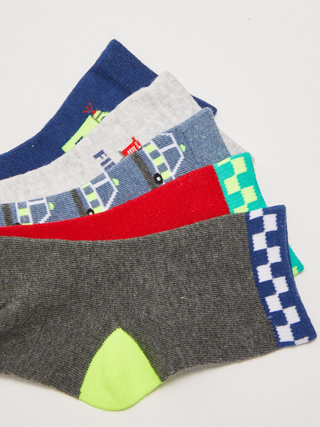 Patterned Boys' Ankle Socks 5 Pack-2