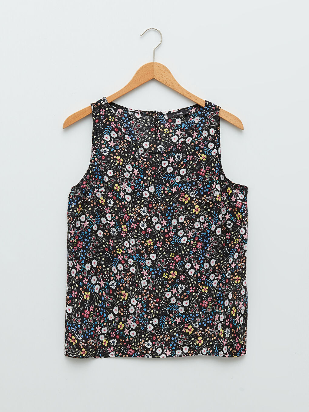 Crew Neck Floral Sleeveless Viscose Women's Blouse-4