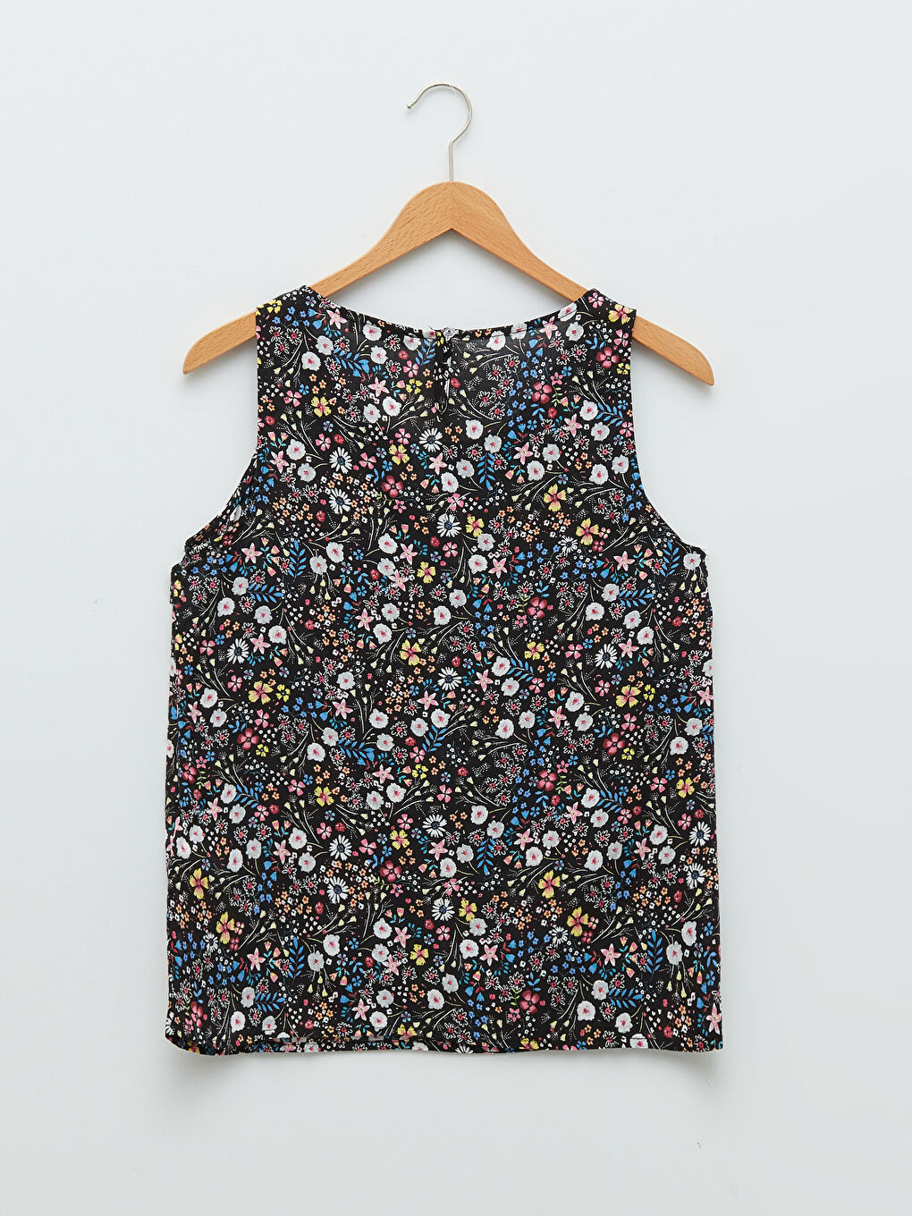 Crew Neck Floral Sleeveless Viscose Women's Blouse-5