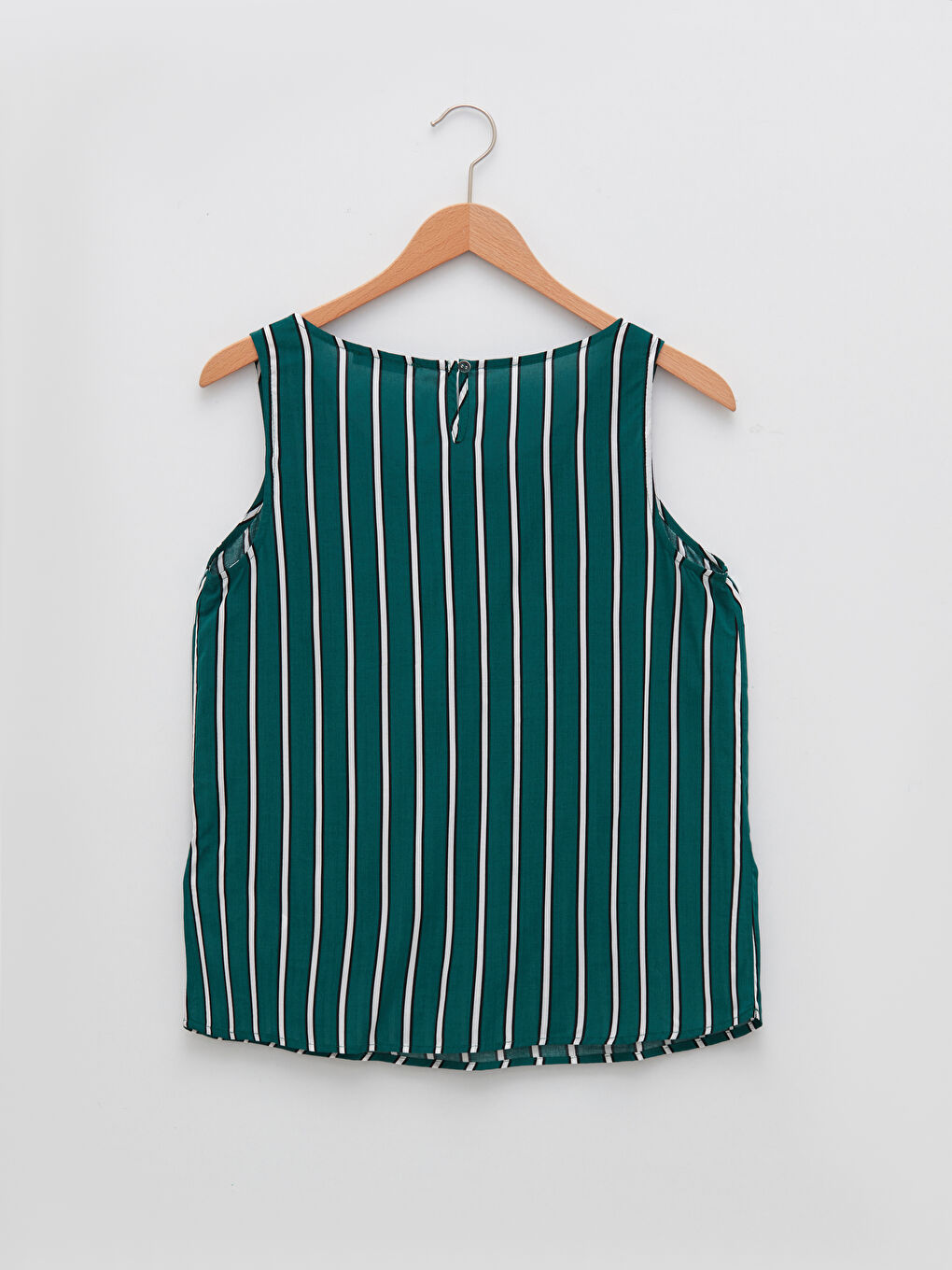 Crew Neck Striped Sleeveless Viscose Women's Blouse-6
