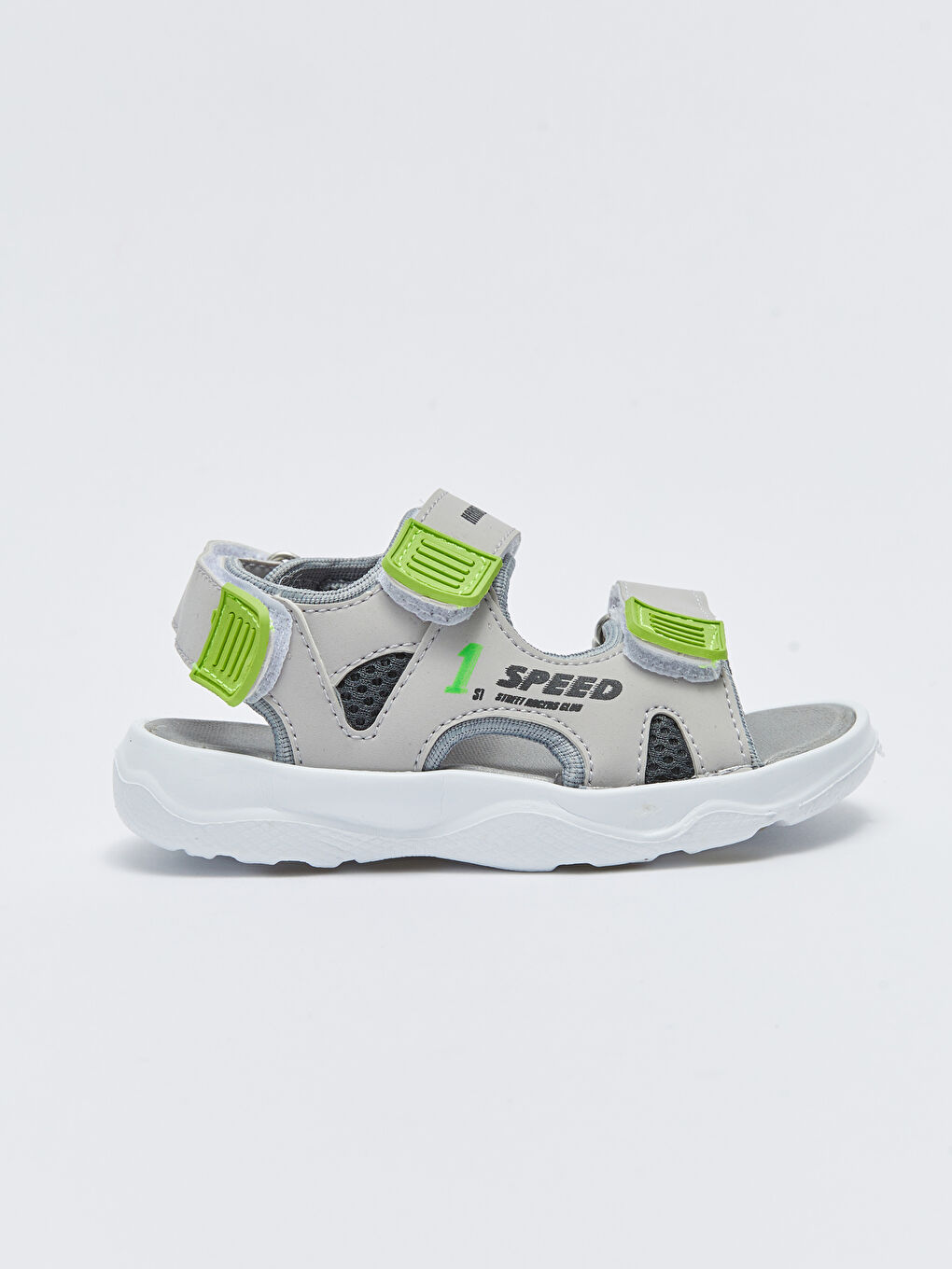 Gri Cırt Cırtlı Erkek Bebek Sandalet-1