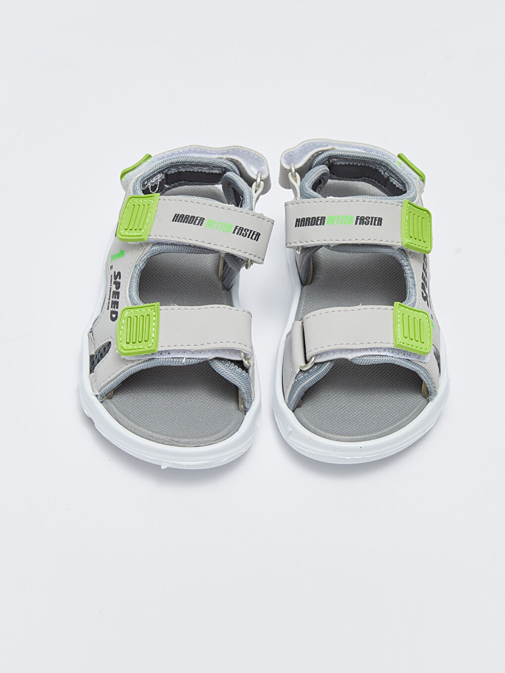 Gri Cırt Cırtlı Erkek Bebek Sandalet-2