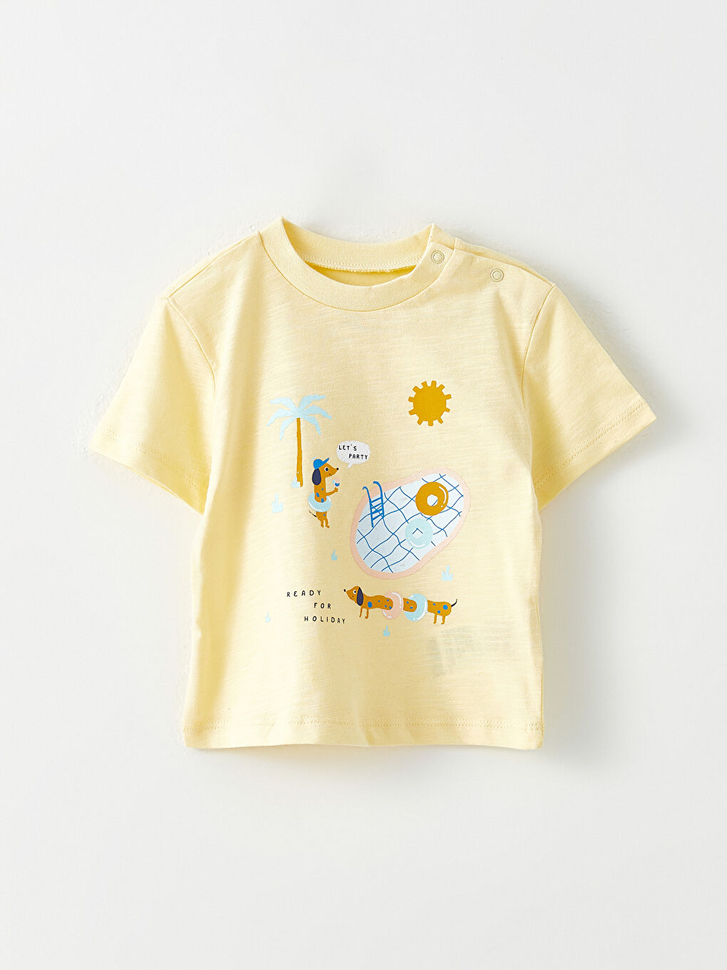 Crew Neck Short Sleeve Printed Cotton Baby Boy T-Shirt 2 Pieces-1