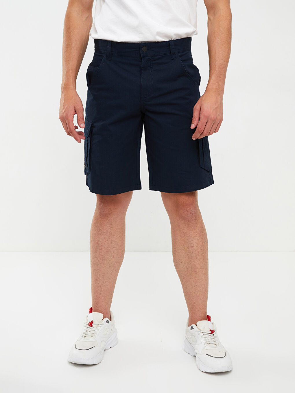 Lacivert Standart Kalıp Erkek Kargo Şort-2
