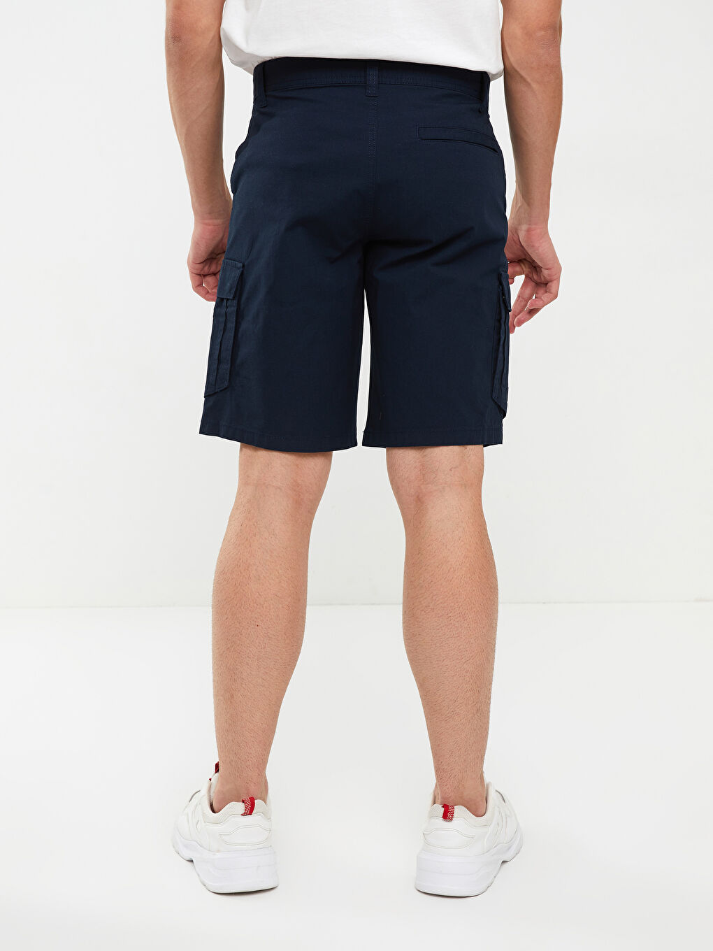 Lacivert Standart Kalıp Erkek Kargo Şort-4