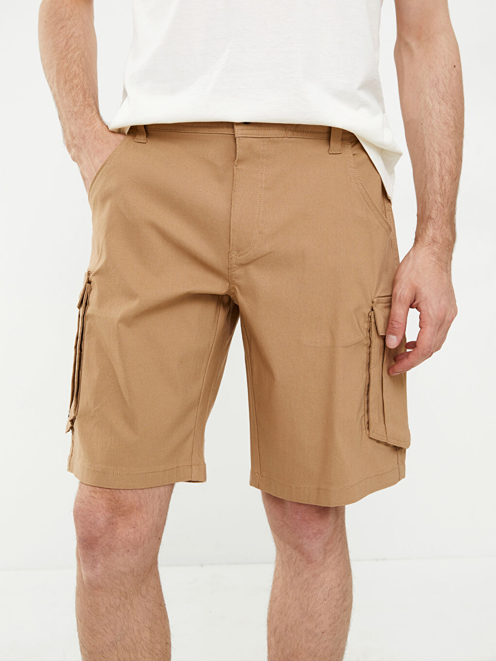 LCW OUTDOOR Bej Standart Kalıp Erkek Kargo Şort - 3