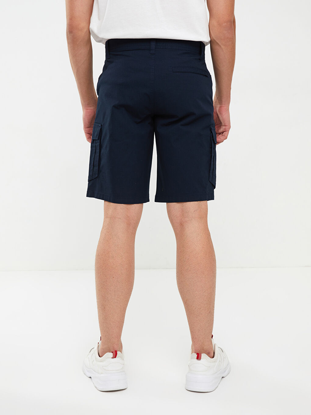 Lacivert Standart Kalıp Erkek Kargo Şort-4
