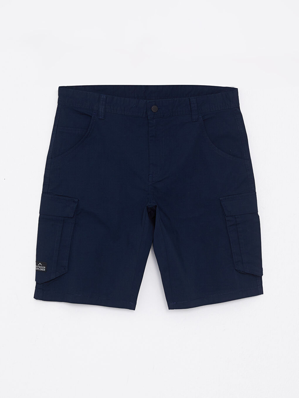 Lacivert Standart Kalıp Erkek Kargo Şort-5