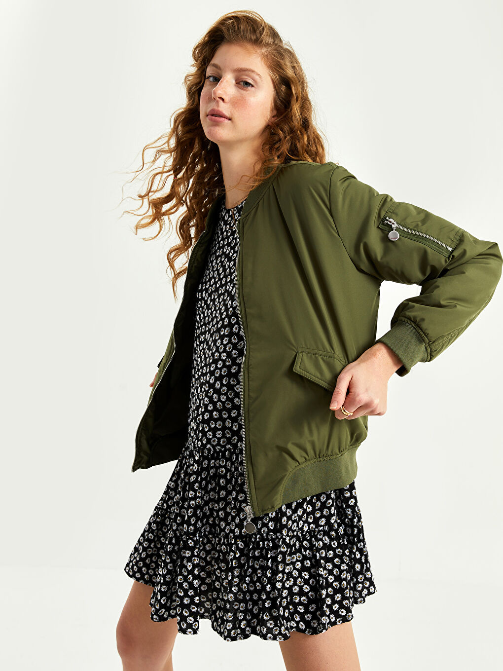 Hochschulkragen Schlichter Langarmmantel für Damen-1