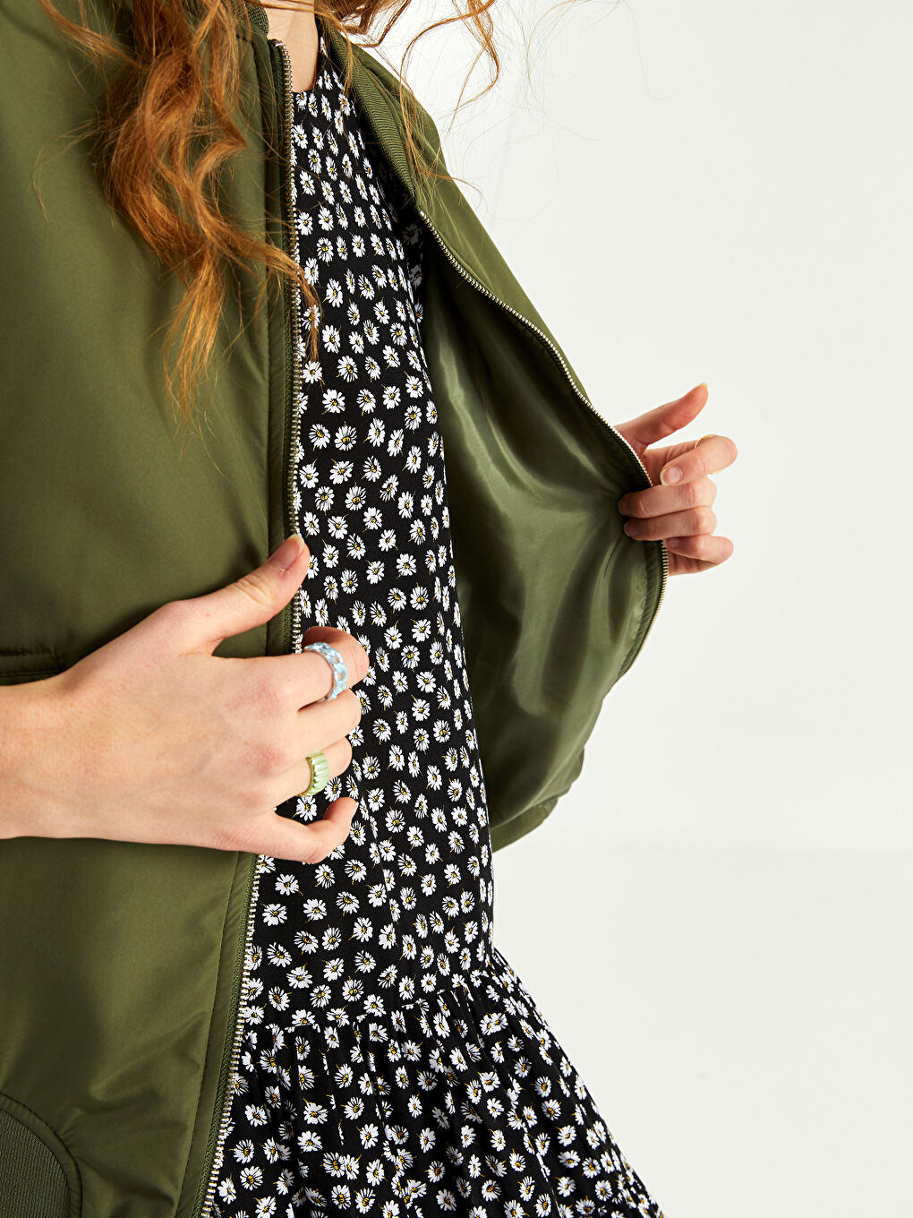 Hochschulkragen Schlichter Langarmmantel für Damen-3