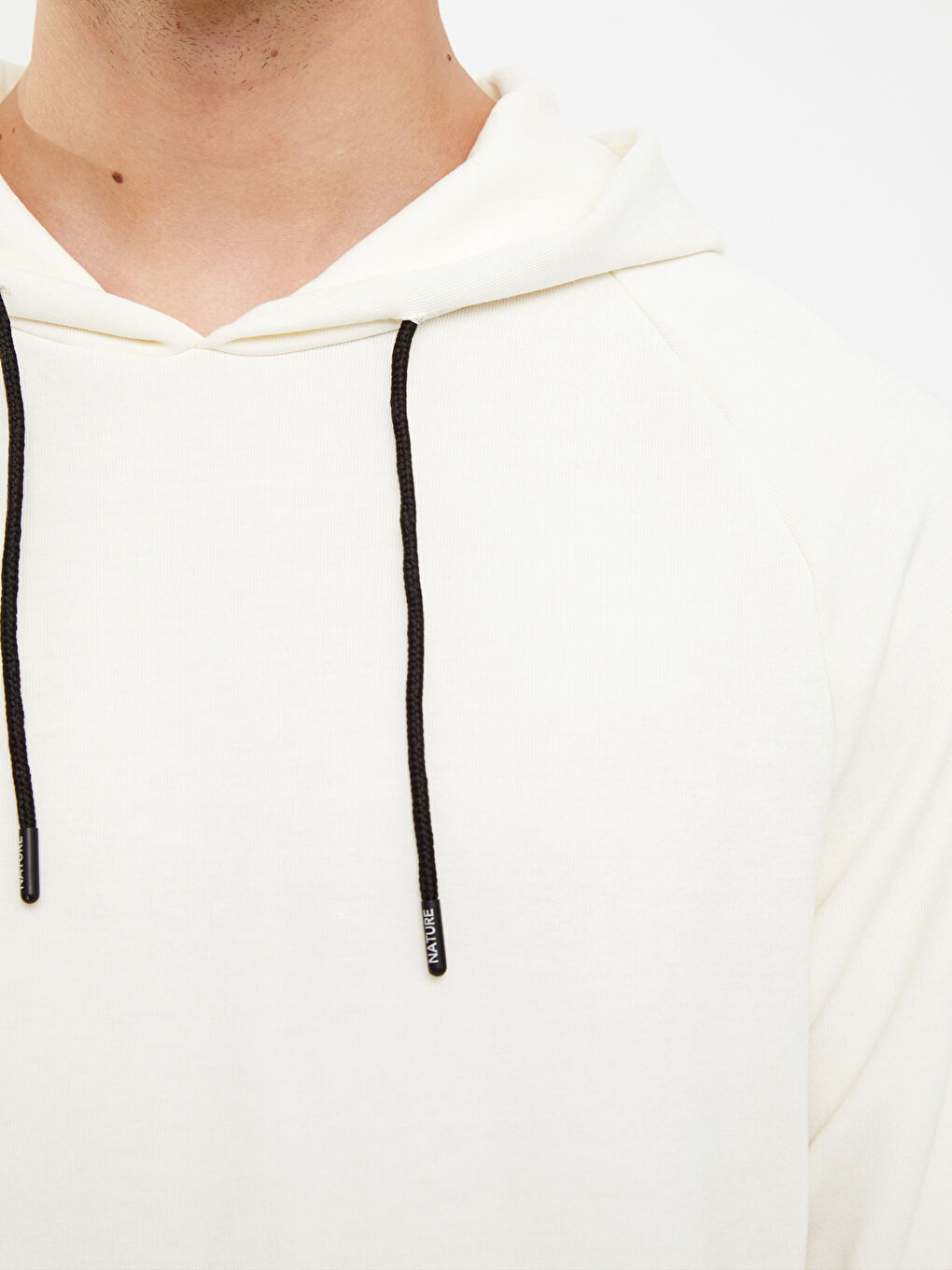 Ekru Uzun Kollu Erkek Hoodie-3