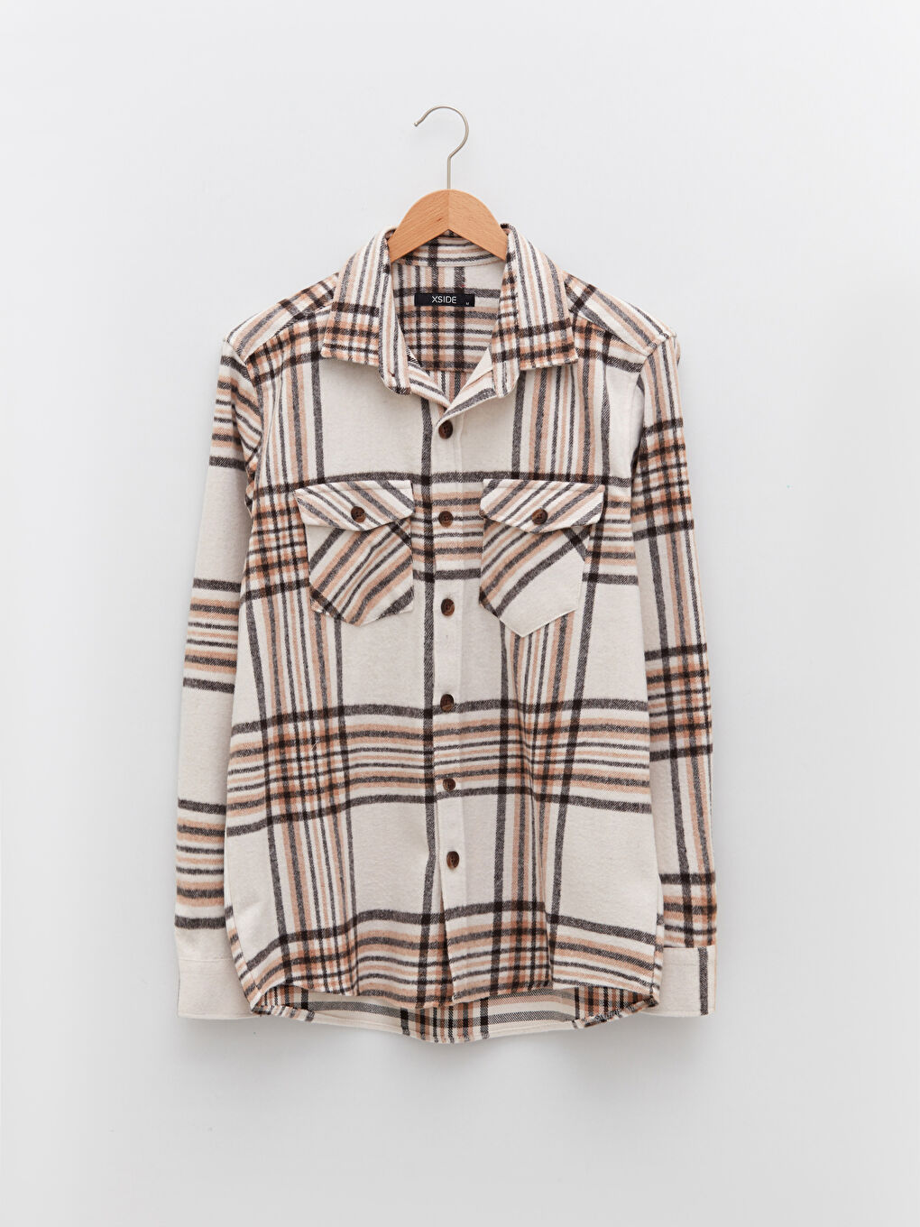 XSIDE Regular Fit Long Sleeve Plaid Men's Flannel Shirt Jacket -S2BY27Z8-LKQ
