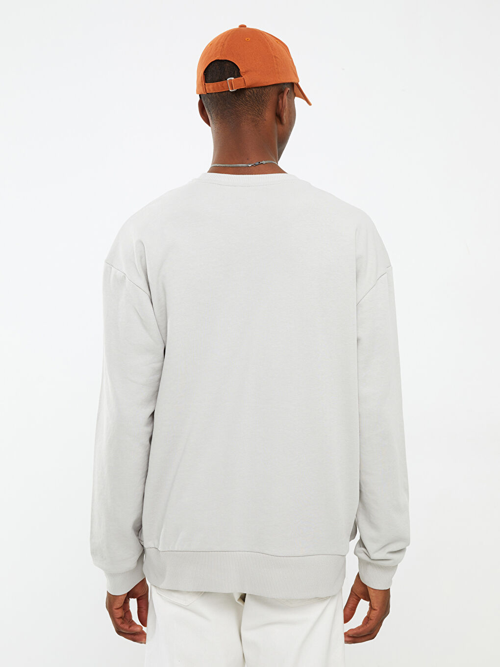 Oversize Crew Neck Long Sleeve Printed Men's Sweatshirt-4