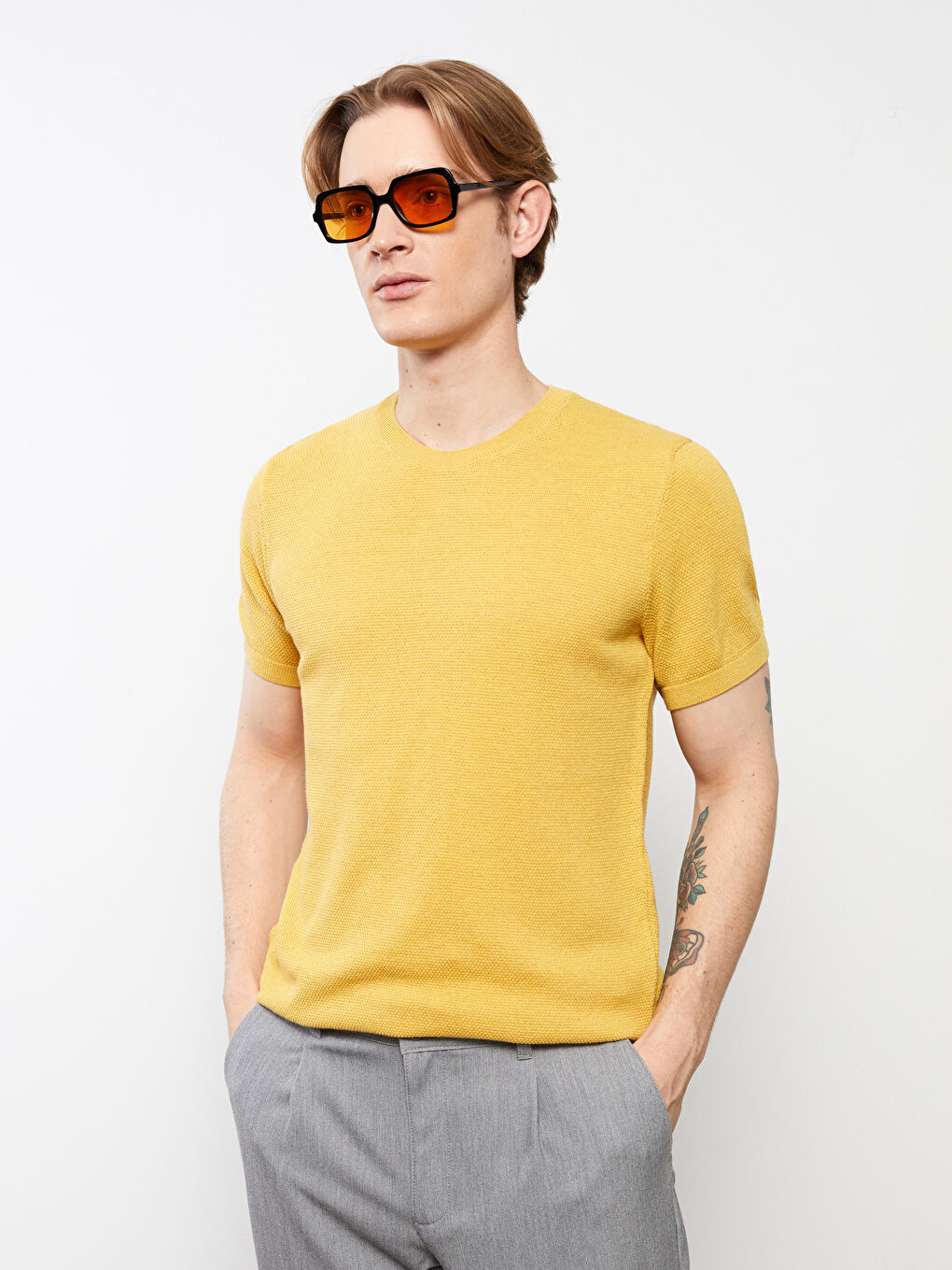 LC Waikiki Crew Neck Short Sleeve Men's Knitwear Sweater -S2BY73Z8-LXL