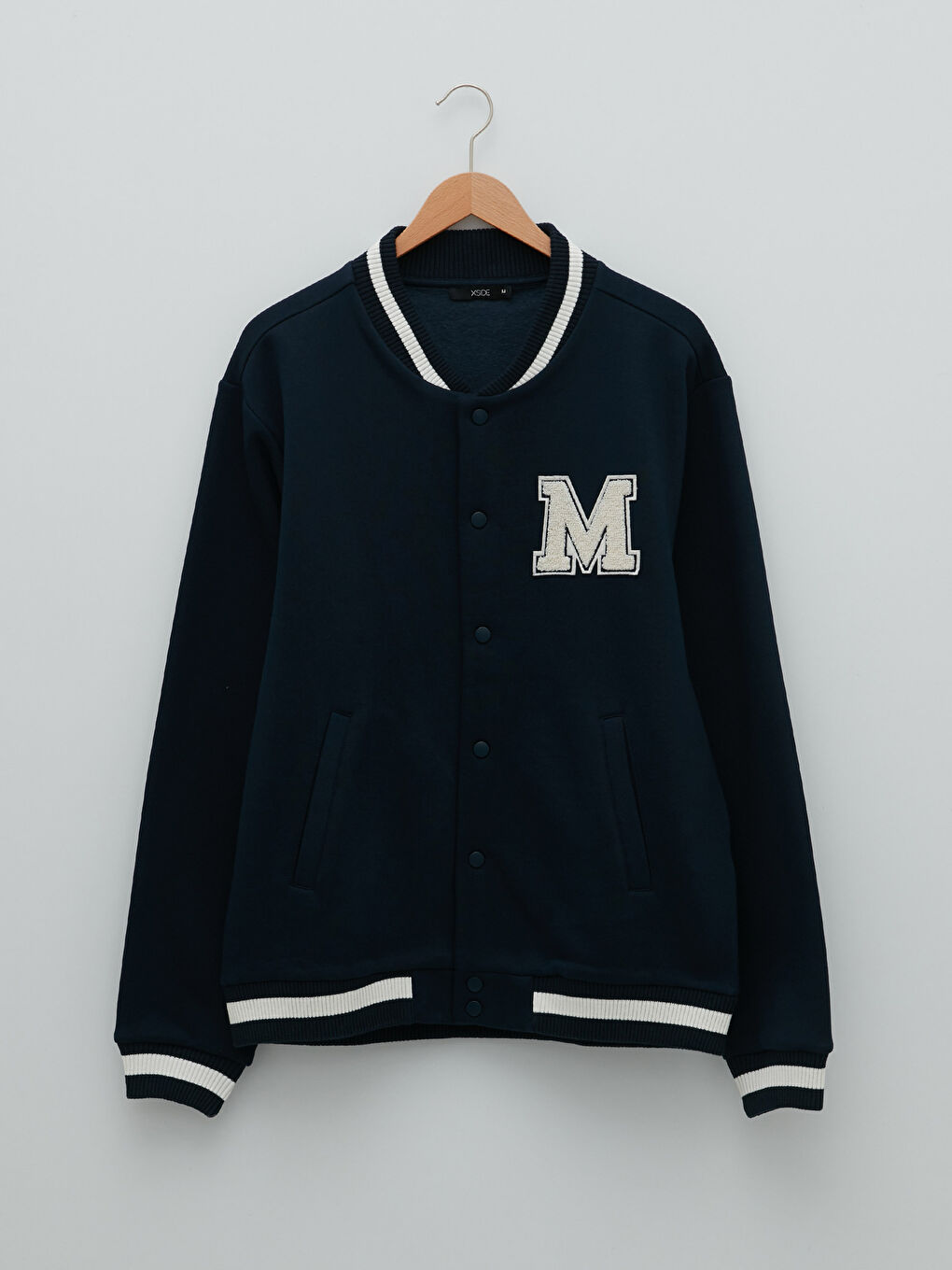 Lacivert Oversize Kolej Yaka Erkek Mont-5