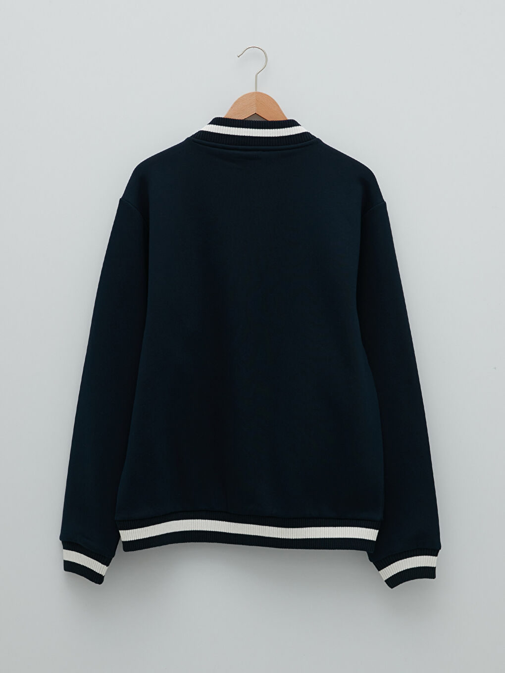 Lacivert Oversize Kolej Yaka Erkek Mont-6