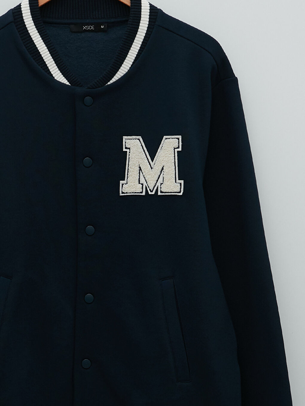 Lacivert Oversize Kolej Yaka Erkek Mont-7