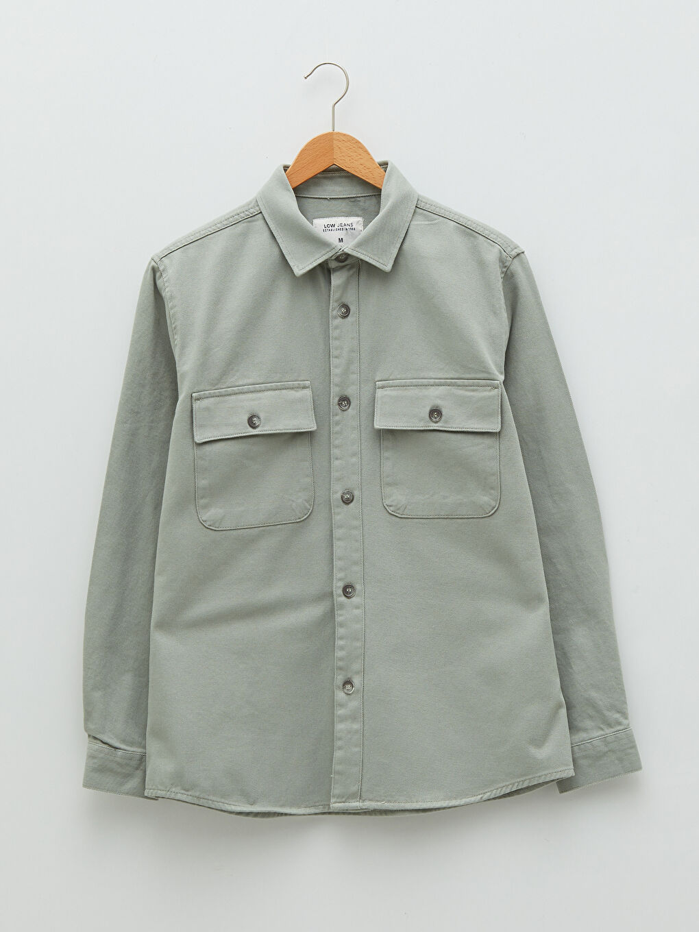 Regular Fit Long Sleeve Men's Denim Shirt-7