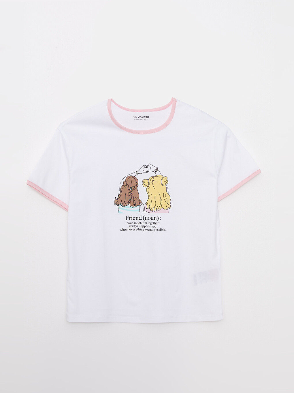 LCW Kids T-shirt Fille en Coton à Manches Courtes Imprimé Col Rond - S2BY97Z4-R9K - LC Waikiki