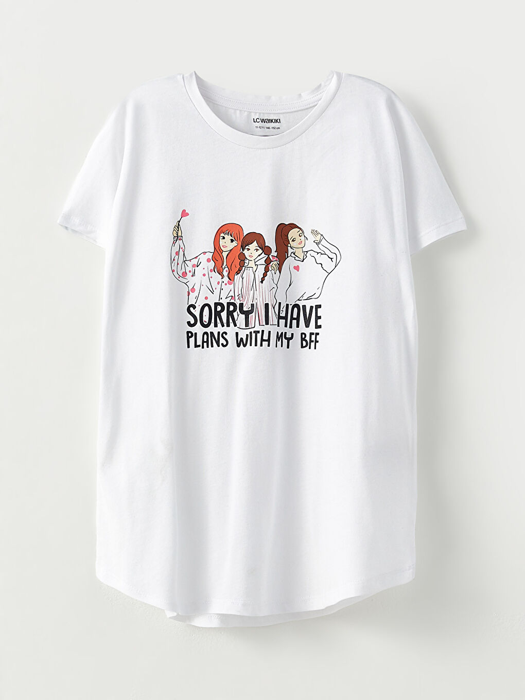 Crew Neck Printed Short Sleeve Cotton Girl T-shirt