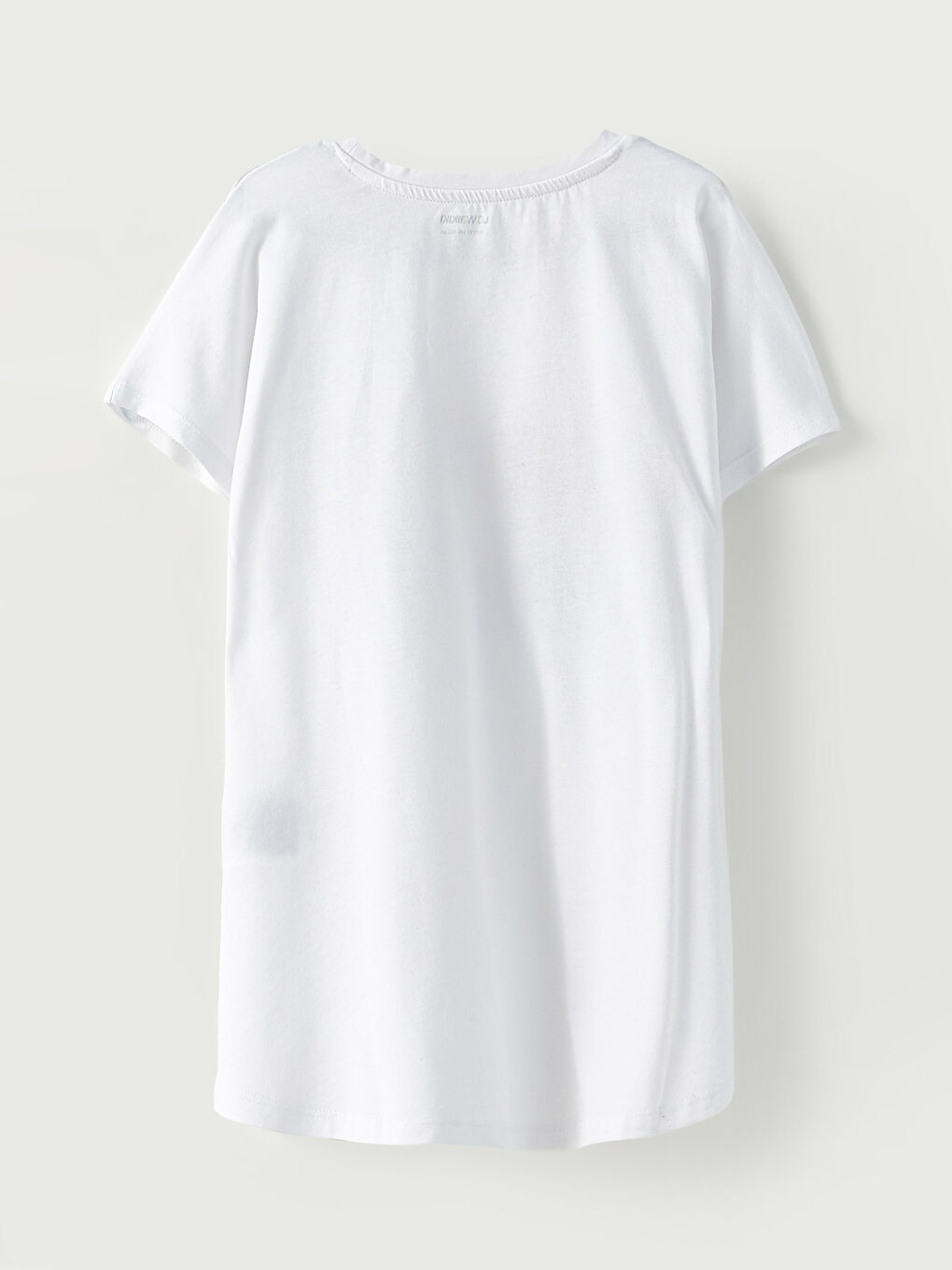 Crew Neck Printed Short Sleeve Cotton Girl T-shirt-1