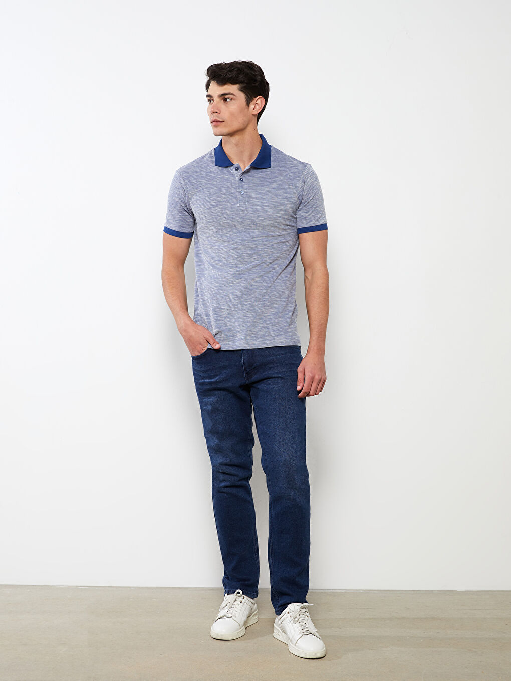 Polo Neck Short Sleeve Men's T-Shirt-1