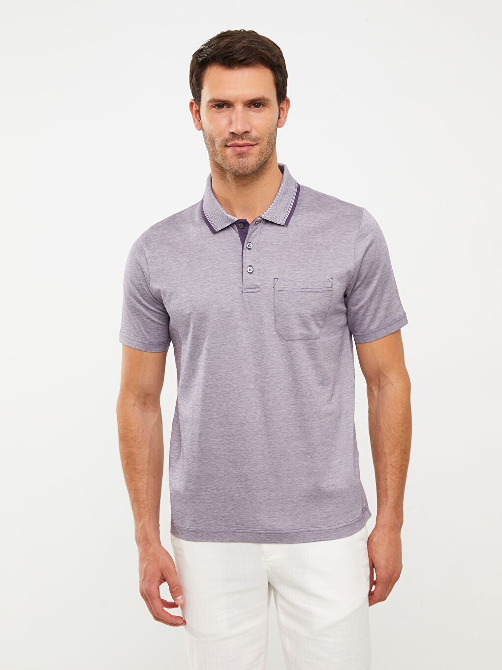 LCWAIKIKI Classic Mercerisierte Rollkragen Kurzarm Herren T-Shirt -S2CA22Z8-PUW