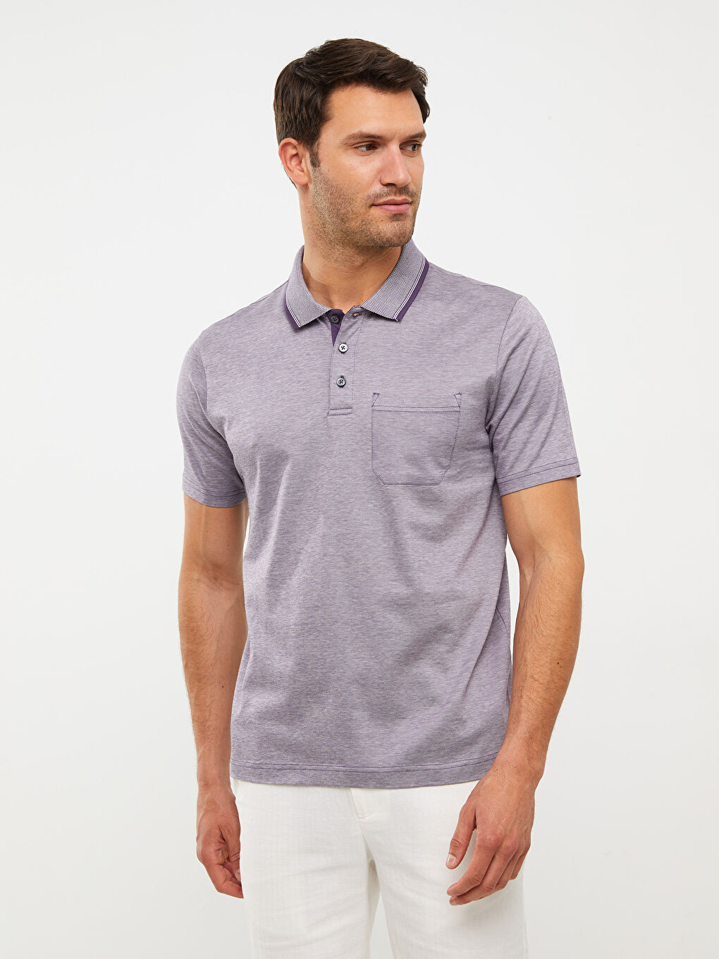LCWAIKIKI Classic Mercerisierte Rollkragen Kurzarm Herren T-Shirt -S2CA22Z8-PUW