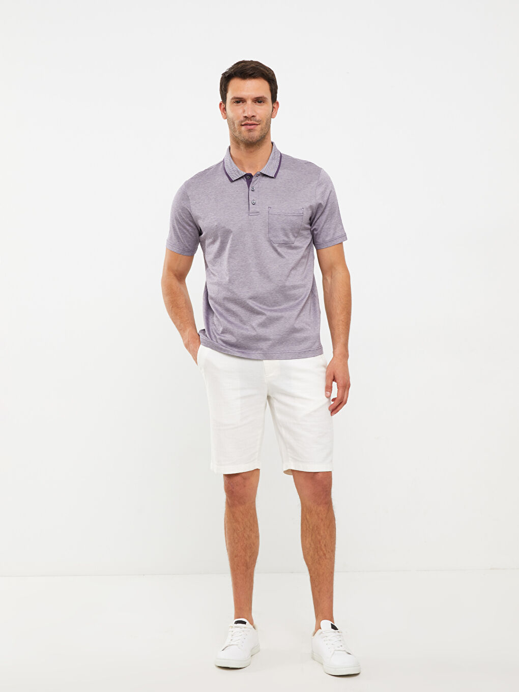 LCWAIKIKI Classic Mercerisierte Rollkragen Kurzarm Herren T-Shirt -S2CA22Z8-PUW