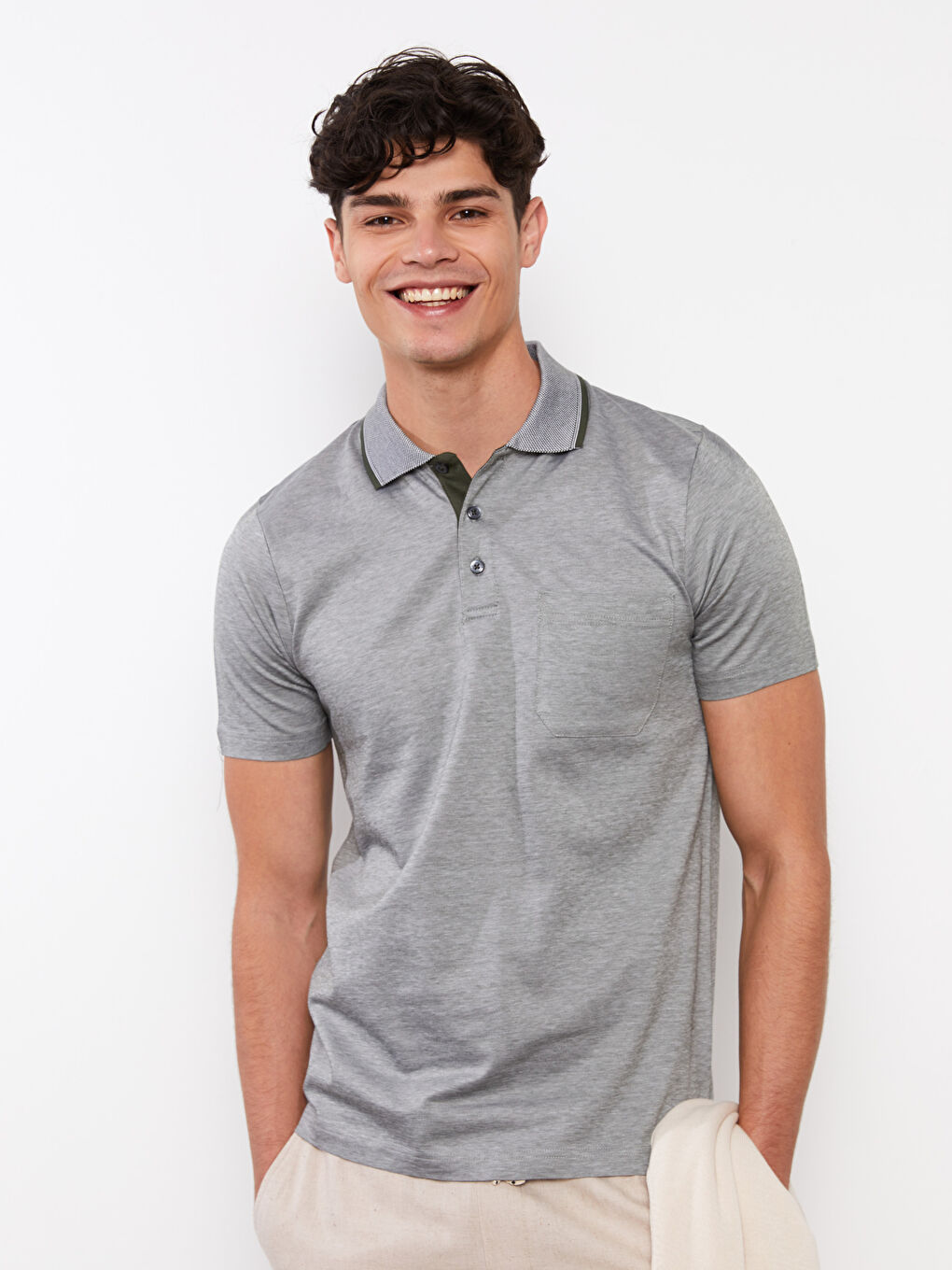LC Waikiki Mercerized Polo Neck Short Sleeve Men's T-Shirt -S2CA22Z8-GMV