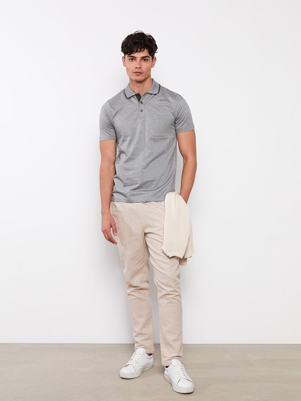 LC Waikiki Mercerized Polo Neck Short Sleeve Men's T-Shirt -S2CA22Z8-GMV