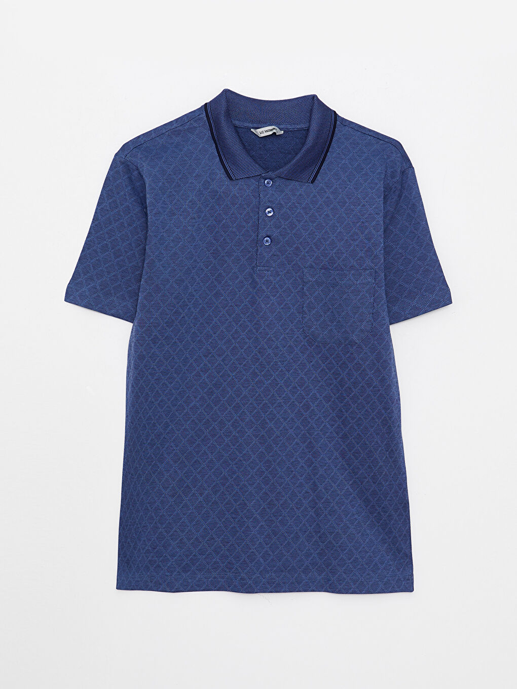 Mercerized Polo Neck Short Sleeve Men's T-Shirt-5