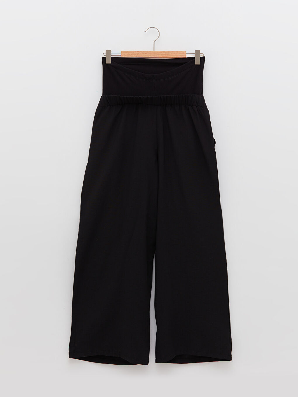 بنطلون حوامل رجل واسعة بتفاصيل جيب وقصة مستقيمة وخصر مريح-7