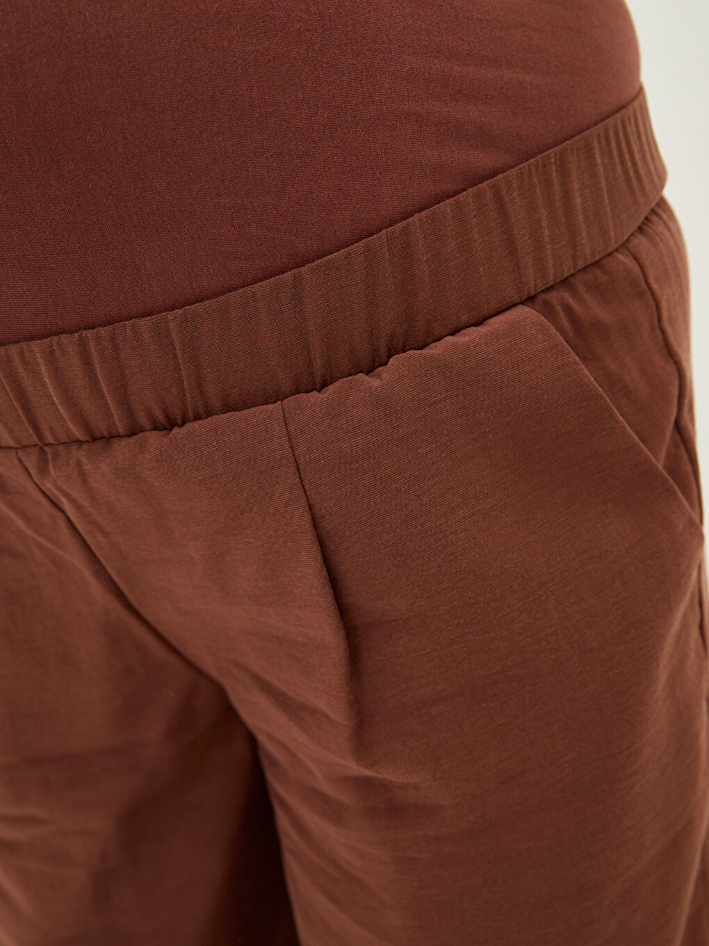 Tummy Paneled Straight Pocket Detailed Wide Leg Maternity Trousers -S2CA48Z8-HHB