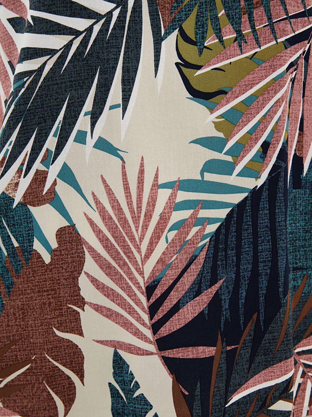 Crew Neck Patterned Short Sleeve Viscose Women's Blouse-4