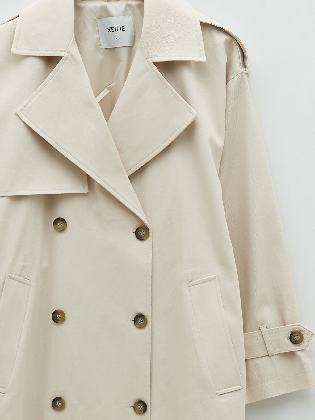 XSIDE Jackenkragen Regulär Langarm Trenchcoat für Damen -S2CA58Z8-SAW