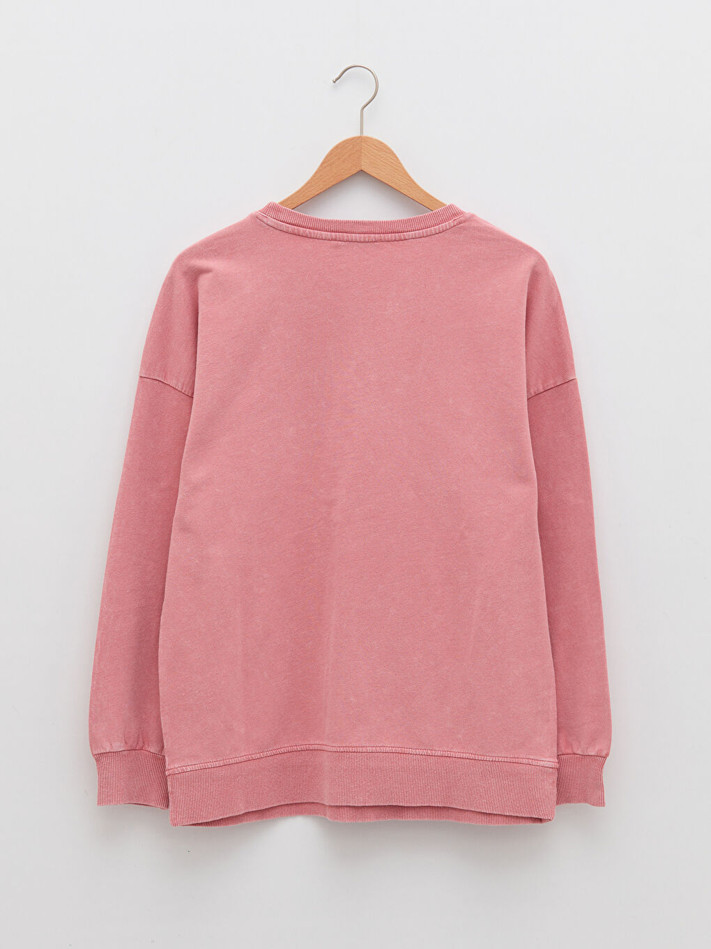 سويت شيرت كم طويل سادة بياقة دائرية للسيدات-6