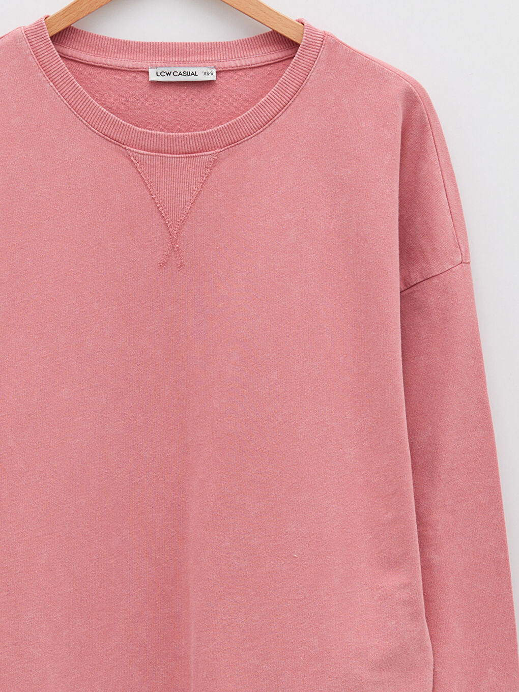 سويت شيرت كم طويل سادة بياقة دائرية للسيدات-7